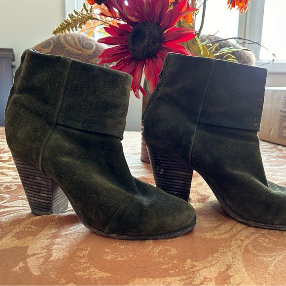rag & bone Shoes - Rag and Bone Newbury Green Suede Booties, size 39